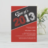 Grungy Graduate Graduate Invitation - Rouge (Debout devant)
