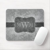 Grungy grijs monogram muismat (Met muis)