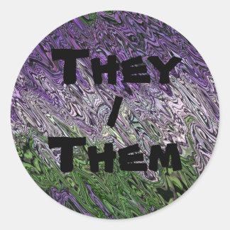 Grungy Groovy Funky Trippy Genderqueer Pride Ronde Sticker