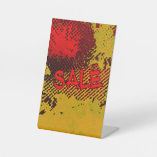 Grungy Hip Sale Sign met Vette en Flashy Colors Reclamebord Met Voetstuk