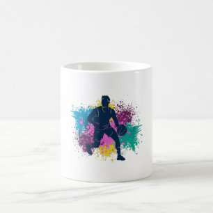 Grungy-kleurenschokken van Basketball Player Koffiemok