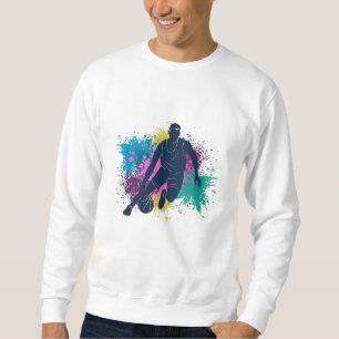 Grungy-kleurenschokken van Basketball Player Trui
