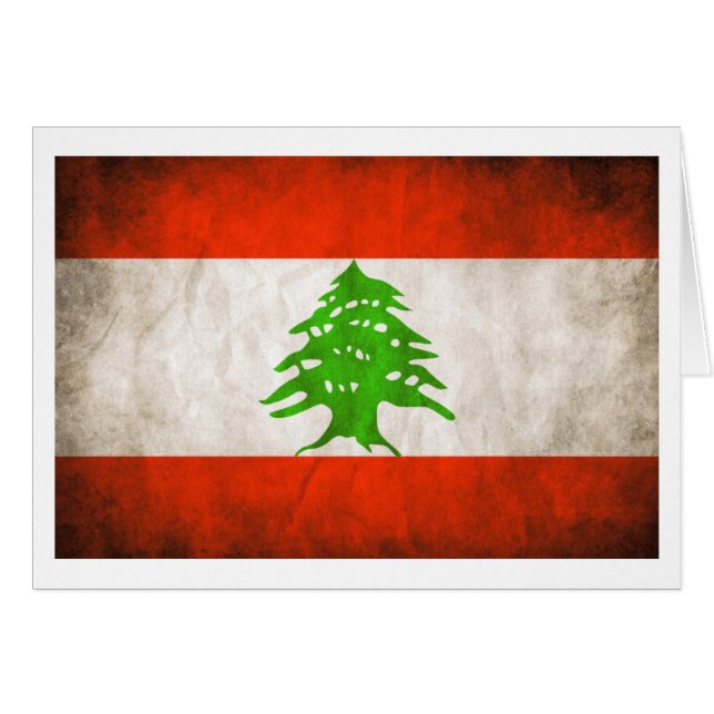 Grungy Libanese vlag (Voorkant Horizontaal)