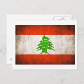 Grungy Libanese vlag Briefkaart (Voorkant / Achterkant)