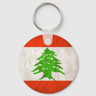 Grungy Libanese vlag Sleutelhanger