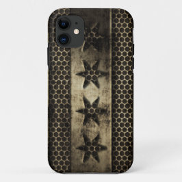 Grungy Metal Chicago Flag iPhone 11 Hoesje