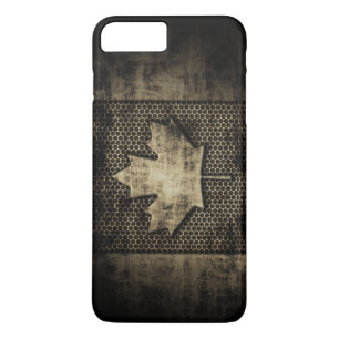 Grungy Metal Kijk Canadese vlag iPhone 8 Plus / 7 Plus Hoesje
