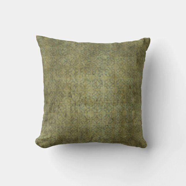 Grungy Moss Green Pattern Kussen (Voorkant)