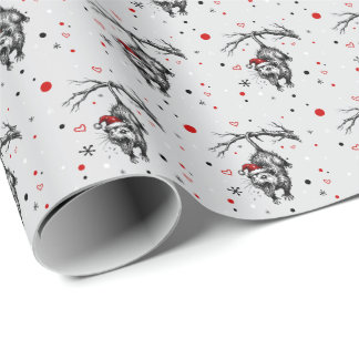 Grungy Opossum Silent Scream Funny Trash Animal Cadeaupapier