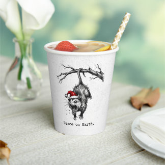 Grungy Opossum Silent Scream Peace on Earth Papieren Bekers