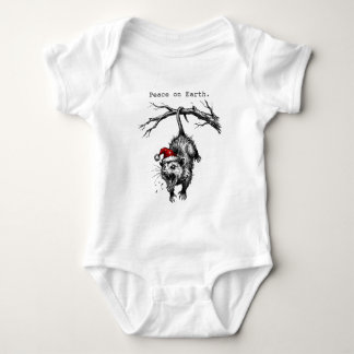 Grungy Opossum Silent Scream Peace on Earth Romper