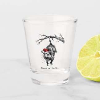 Grungy Opossum Silent Scream Peace on Earth Shot Glas