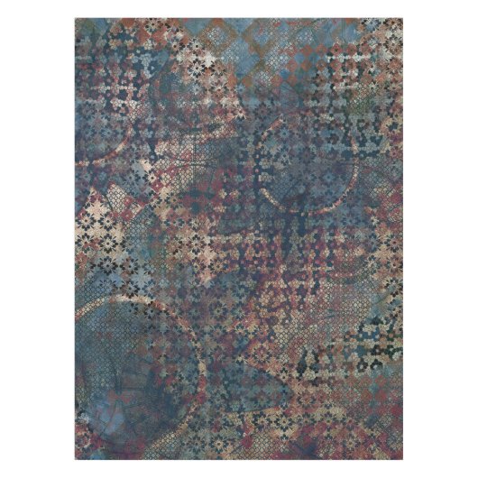 Grungy Patronen met het Patchwork van het Oversein Tafelkleed (Voorkant)