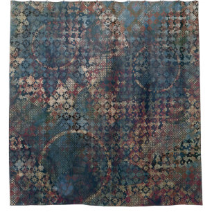 Grungy Patronen met Slordig Lapwerk van Texturen Douchegordijn