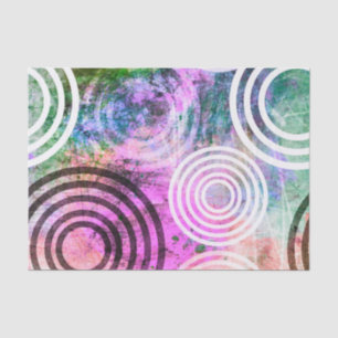 Grungy Pink/Green Circle Patroon Tissuepapier