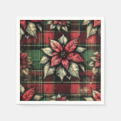 Grungy Poinsettia Plaid Stof Decoupage Papier Servet (Voorkant)