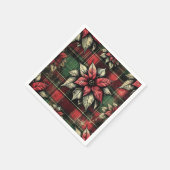 Grungy Poinsettia Plaid Stof Decoupage Papier Servet (Hoek)