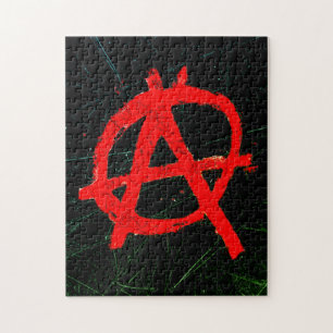 Grungy Red Anarchy Symbol Legpuzzel