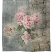 GRUNGY-ROZEN -  bloemen Douchegordijn (Voorkant)