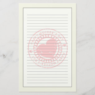 Grungy Rubber Stamp for Happy Moederdag Briefpapier