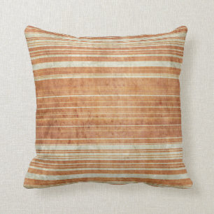Grungy Rust Oranje Stripe Patroon Kussen