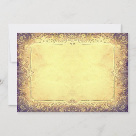 grungy rustique invitation de mariage antique (Dos)