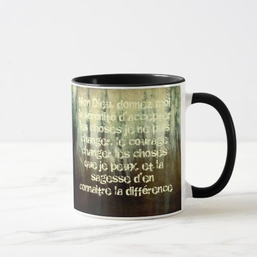Grungy Serenity Prayer in Franse Mok (Rechts)