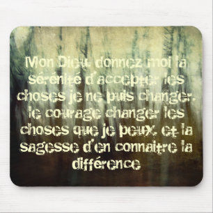Grungy Serenity Prayer in French Mousepad Muismat