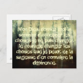 Grungy Serenity Prière en français Carte postale (Devant / Derrière)