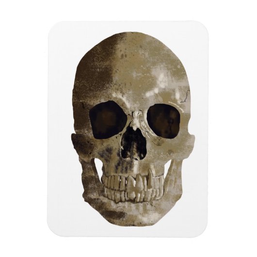 Grungy Skull Halloween Magneet (Verticaal)