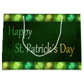 Grungy St. Patrick's Day Shamrock Grand sac cadeau (Devant)