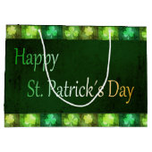 Grungy St. Patrick's Day Shamrock Grand sac cadeau (Dos)
