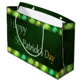 Grungy St. Patrick's Day Shamrock Grand sac cadeau (Dos Angle)