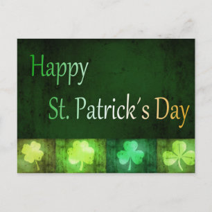 Grungy St. Patrick's Day Shamrocks - Briefkaart