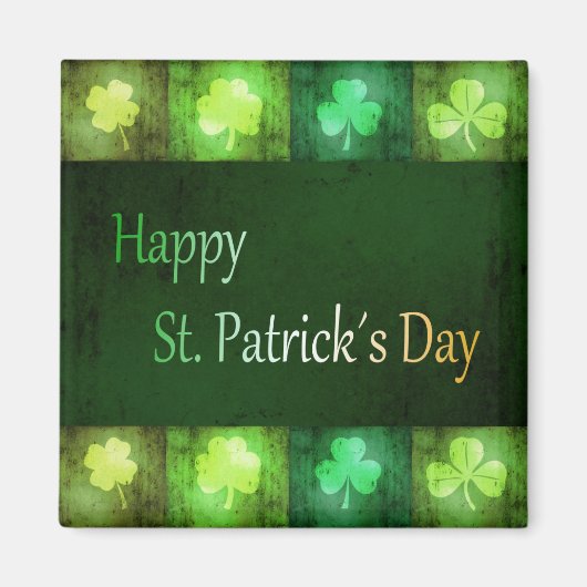 Grungy St. Patrick's Day Shamrocks - Magnet (Devant)