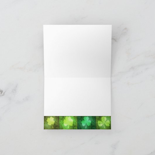 Grungy St. Patrick's Day Shamrocks - Wenskaart Kaart (Binnen)