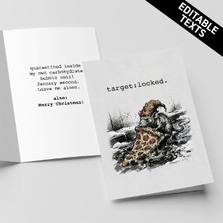 Grungy Street Rat Pizza Carbs Custom Christmas Kaart