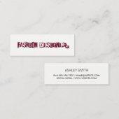 Grungy-tekst / Donkerrood Mini Visitekaartje (Voorkant / Achterkant)