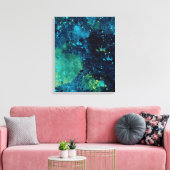 Grungy Turquoise en Geel Canvas Afdruk (Insitu (Woonkamer))