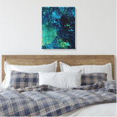 Grungy Turquoise en Yellow Canvas Afdruk (Insitu (Slaapkamer))