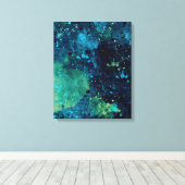Grungy Turquoise en Yellow Canvas Afdruk (Insitu (Houten vloer))