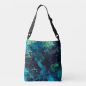 Grungy Turquoise en Yellow Crossbody Tas (Achterkant)