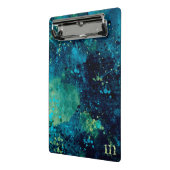 Grungy Turquoise en Yellow Mini Klembord (Angled2)