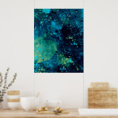 Grungy Turquoise en Yellow Poster (Keuken)