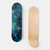 Grungy Turquoise en Yellow Skateboard (Voorkant)
