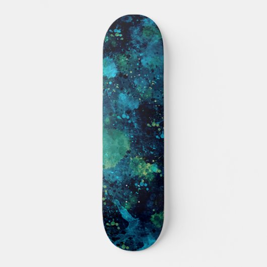 Grungy Turquoise en Yellow Skateboard (Voorkant)
