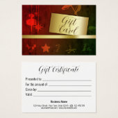 Grungy Vintage Gold certificat cadeau de Noël (Devant & derrière)