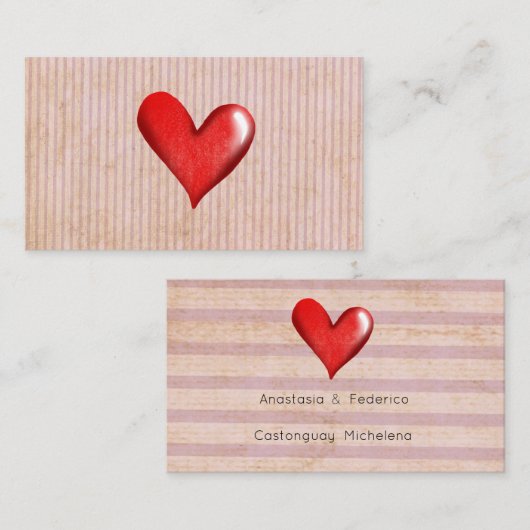 Grungy Visitekaartjes Heart (Voorkant / Achterkant)