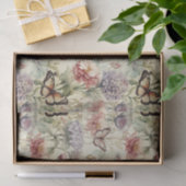 Grungy vlinders en bloemen Decoupage papier (Geschenk)