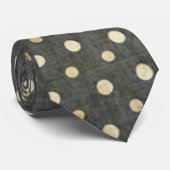 Grungy zwart en wit Polka Dot Pattern Stropdas (Opgerold)